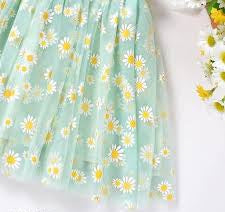Elegant Baby girl frock-Daisy Print Dress for 3 Month To 5 Years
