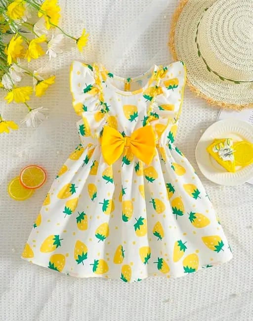 Sunny Strawberries Baby Frock 0-3Years